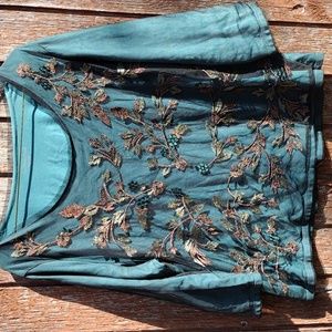 Coldwater Creek XL Teal T-shirt